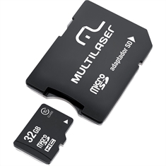 Cartão de Memória 32GB Micro SDHC com Adaptador CLASSE 10 MC111 - Multilaser